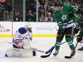 Ilya Bryzgalov had better get used to plays like this, where opponents crash the crease without an Oiler in sight.