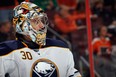 Buffalo Sabres goalie Ryan Miller skates against the Philadelphia Flyers at the Wells Fargo Center on Nov. 21, 2013 in Philadelphi. The Flyers defeated the Sabres 4-1.