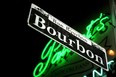 USA, Louisiana, New Orleans, Bourbon Street sign, low angle view