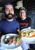Garrett Kruger, and Mike Brennan of Sailin' On are hosting a night of punk music and vegan food.