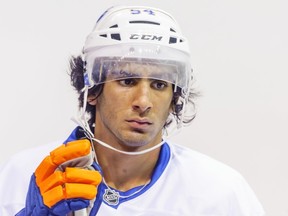 Jujhar Khaira at his first pro training camp this past September.