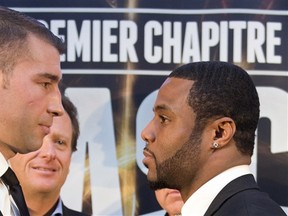 Lucian Bute, left, and Jean Pascal will meet in Montreal on Saturday in the first big fight of 2014.