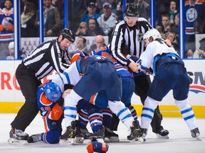 Boys will be boys. Last time Edmonton Oilers and Winnipeg Jets got together, testosterone ruled.