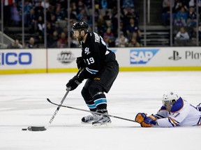 Edmonton Oilers like David Perron were swimming against the current vs. Sharks like Jumbo Joe Thornton.