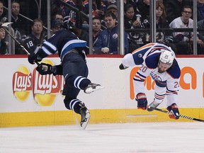 Edmonton Oilers are in free fall, although this time Luke Gazdic took an opponent with him.