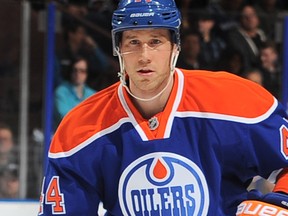 Defenceman Corey Potter plays for the Edmonton Oilers on Jan. 21, 2014.