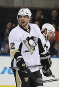 Pittsburgh Penguins defenceman Matt Niskanen yells in the direction of the New York Rangers during the second round of the Stanley Cup playoffs at Madison Square Garden in New York on May 5, 2014.