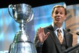 CFL Commissioner Mark Cohon speaks at a news conference at Casino Regina announcing the 2013 Grey Cup game and festival is coming to Regina, Saskatchewan. The 101st Grey Cup game will be played on Sunday, November 24th, 2013 at Mosaic Stadium. Photo taken in Regina on October 12, 2011