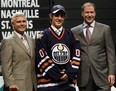 Kevin Prendergast and Kevin Lowe flank Sam Gagner, the first of the three 1st round picks by the Edmonton Oilers in 2007.