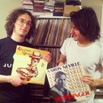 Renny Wilson, left, and his cousin Michael Rault compare some of their favourite albums.