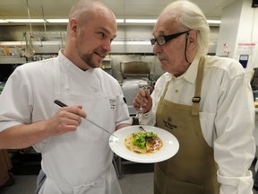 Ryan O'Flynn, left, seen here with his father, Maurice, is competing in Gold Medal Plates for the Westin Hotel.