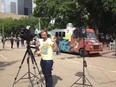 Videographer Ryan Jackson is working on a food truck video series.