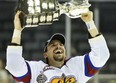 Mitch Moroz capped off a successful junior career by raising the Memorial Cup. Note the "XXVI" written on his wrist band, honouring his former Oil Kings teammate, #26 Kristians Pelss.
