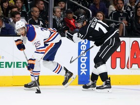 Darnell Nurse made his NHL debut in the home of the Stanley Cup champion Los Angeles Kings.