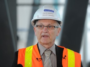 Wayne Mandryk, speaks to media about the new Metro LRT Line. (John Lucas/Edmonton Journal)