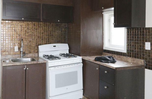 Kitchen in an apartment owned by Carmen Pervez