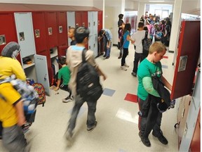Afternoon dismissal for students at Major-General Griesbach School in north Edmonton, October 4, 2012. Edmonton public schools are seeing a huge increase in enrolment this year - up more than 2,600 students from last year.