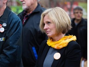 New Alberta NDP leader Rachel Notley attends a ceremony Sunday, Oct. 19, 2014 to mark the 30th anniversary of her father Grant Notley’s death in a plane crash.