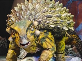 An Ankylosaurus, one of the large-scale puppets at Walking With Dinosaurs -The Arena Spectacular, running Sept. 24-28 at Rexall Place.