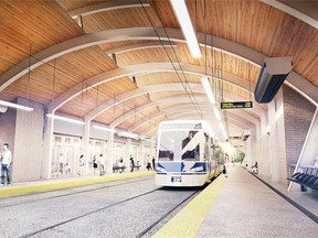 Artist’s conception of Wagner station on the $1.8-billion southeast Valley LRT line