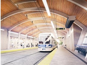 An artist’s vision of the proposed southeast-to-west Valley line of the LRT. Photo courtesy City of Edmonton