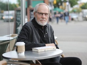 Author Rudy Wiebe at the Second Cup coffee shop on Whyte Avenue in Edmonton