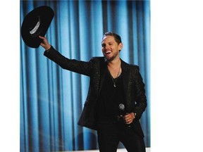 Brett Kissel collects video of the year award at the Canadian Country Music Awards gala at Rexall Place in Edmonton, September 7, 2014.