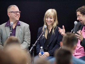 Panelists Glen Ronald, Sarah Jackson and Randy Brososky share how being an artist has helped build their businesses during a recent Capital Ideas event at the Edmonton Journal.