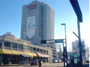 The Alberta Place Suite Hotel, in background, is being purchased and converted to apartments to fill demand for rental housing.