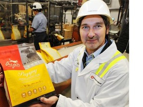 Champion Petfoods CEO Frank Burdzy in the plant in Morinville in 2013.