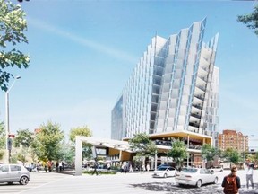 This is an artist's conception of the 14-storey Hyatt Place hotel to be built at 96th Street and Jasper Avenue.