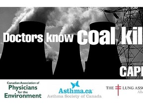 The Canadian Association of Physicians for the Environment is launching anti-coal campaign in Edmonton on Thursday, Dec. 11, using a solar-powered billboard. The billboard is located at Calgary Trail and 64th Avenue.