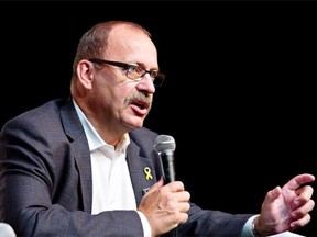 Candidate Ric McIver, shown during a PC leadership forum earlier this month, says he’ll spend the next week making last-ditch appeals to Albertans to buy memberships and vote in the Sept. 6 race.