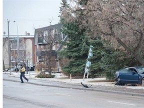 Two cars collided near the intersection of 82 Street and 122 Avenue early this morning sending both drivers to hospital with undetermined injuries.