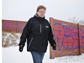 Cathy Backewich and a neighbour convinced the city to pay them to paint over the graffiti on a neighbourhood wall. The small pilot project has significantly reduced the amount and rate of graffiti ‘tagging.’