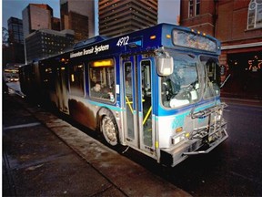 City bus number 9 leaves the bus stop December 10, 2014. Late night bus service is coming in Edmonton.
