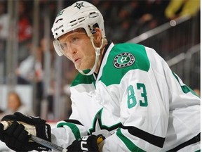 Dallas Stars winger Ales Hemsky skates against the New Jersey Devils at the Prudential Center on October 24, 2014 in Newark, N.J.. The Stars defeated the Devils 3-2 in a shootout.