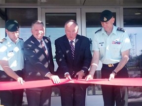 Defence Minister Rob Nicholson officially opens the new headquarters building for 3rd Canadian Division.
