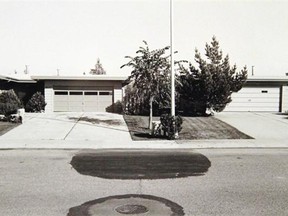 Detail of Hubert Hohn’s silver gelatin photograph Untitled (From the project Suburban Landscapes), 1976, part of Suburbia: A Model Life (Photographs 1970s-80s) running at Art Gallery of Alberta