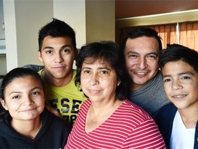 The Dominguez family, from left Yessica, 12, Jose, 20, mother Susana Morales Soto, father Francisco Dominguez Ramos and Luis, 14. They have received permanent residency status six years after initially applying for refugee status.
