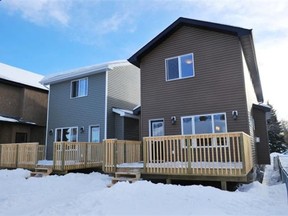 These homes in King Edward Park are 17 feet wide and  separated by eight feet.