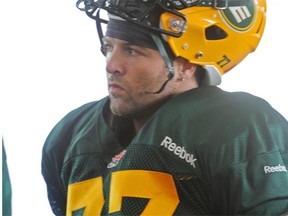 EDMONTON, ALBERTA, JUNE 1, 2014: DE Mathieu Boulay takes part during the opening day of Eskimos Training Camp at Commonwealth Stadium in Edmonton on Sunday June 1, 2014. (photo by John Lucas/Edmonton Journal)(for a story by Chris O'Leary)