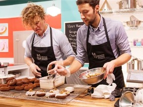 Edmonton doughnut-makers Matthew Garrett (right) and Simon Underwood compete on Food Network Canada’s Donut Showdown on Nov. 24.