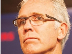 Edmonton Oilers general manager Craig MacTavish talks about the signing of defence man Justin Schultz on a one-year contract on August 29, 2014 in Edmonton.