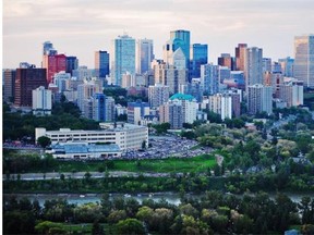 The Edmonton skyline on Saskatchewan Drive on July 1, 2014