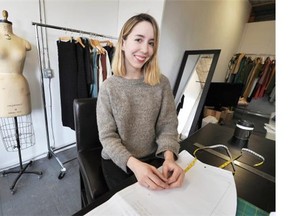 Fashion designer Malorie Urbanovitch in her downtown studio in Edmonton in March 2013