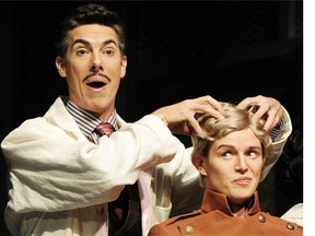 Figaro (Phillip Addis) in a scene from Edmonton Opera’s production of The Barber of Seville at the Jubilee Auditorium in Edmonton.