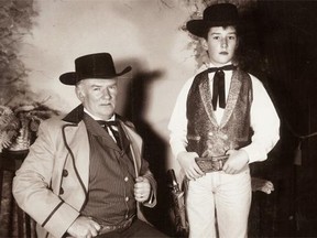 Filmmaker Trevor Anderson and his dad, c. 1986, in the photo that inspired his short film The Little Deputy