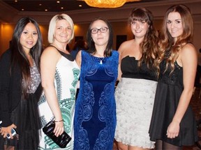 From left, Julia Luong, Erin Rolleston, Ashlely Ziarko, Leanne Pawlowich and Jenna Bunnin at the Out Of Sight Gala