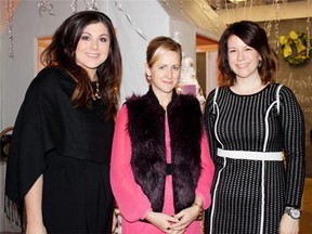 From left, Laura Lowe, Katherine O'Neill and Stephanie Prues at the Cory Christopher Christmas Brunch on Nov. 30